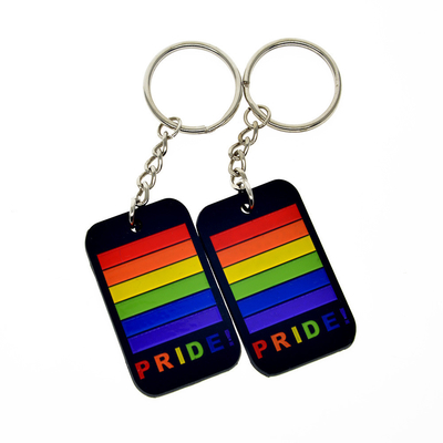 Gay molle Pride Keychains Custom Rainbow Logo del PVC del silicone