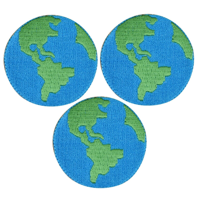 Ferro su ordinazione del mondo del pianeta Terra sul confine blu ricamato di Merrow delle toppe del distintivo