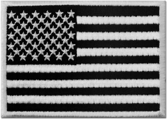 Il ferro militare di U.S.A. Stati Uniti d'America della toppa ricamato bandiera americana tattica sopra cuce sull'emblema - bianco &amp; nero