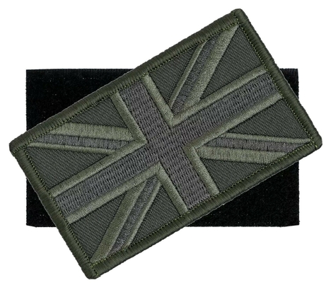 Il hook&amp;loop BRITANNICO verde della toppa della bandiera cuce sull'unione Jack Army Embroidered Patch