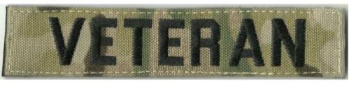 NASTRO di NOME tattico di MULTICAM «del VETERANO» del gancio della toppa di BuckUp - 1&quot; X 5&quot;