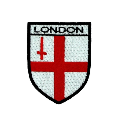 La bandiera BRITANNICA dello schermo dell'Inghilterra ha ricamato il ferro delle toppe sui distintivi del tessuto per le armi del cappotto