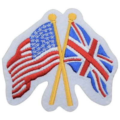 Cucia sulla toppa U.S.A. di applique della Gran Bretagna e sul distintivo 3,25&quot; del Regno Unito unito GB