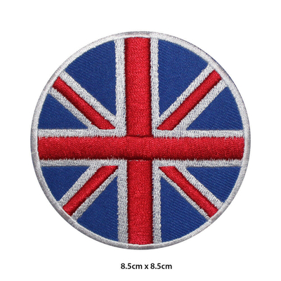 La bandiera nazionale BRITANNICA intorno al ferro ricamato della toppa sopra cuce sul distintivo per i vestiti