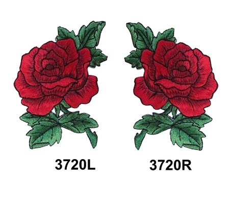 Colore su ordinazione rosso di Rose Flower Embroidery Sew Patch Pantone per i vestiti