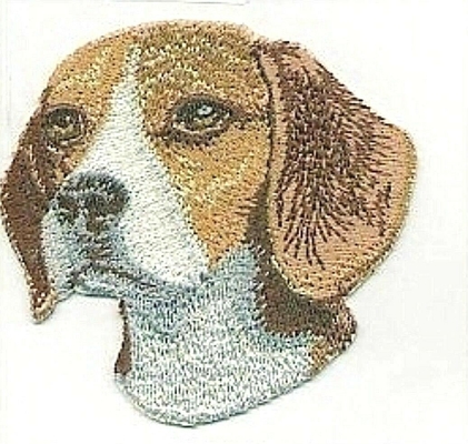3&quot; ferro del ritratto del cane del cane da lepre su colore su ordinazione di Pantone del confine di Merrowed della toppa del ricamo