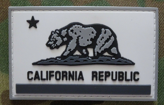 Gancio PVC» toppe tattiche di gomma toppa California Repubblica il nero militare 2x3 bianco
