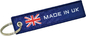 catena chiave a catena chiave della bandiera del ricamo del Regno Unito della saia del motociclo su ordinazione di 130*30mm
