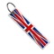 catena chiave a catena chiave della bandiera del ricamo del Regno Unito della saia del motociclo su ordinazione di 130*30mm