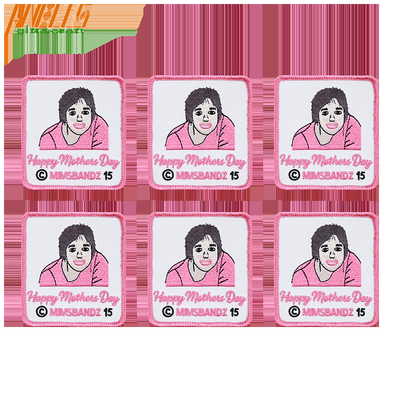 Logo di ricamo personalizzato Patch Merlowed Border Tag di ricamo per stoffa