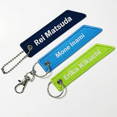 Portachiavi in tessuto su misura con anello grande per promozione e souvenir