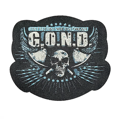 Badge OEM tessuti ferro su cucito su logo patch di abbigliamento con forme e disegni personalizzati