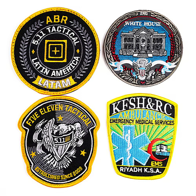 Ferro su Merrow Border di alta qualità ricamo completo Piccole dimensioni Patch di ricamo personalizzati