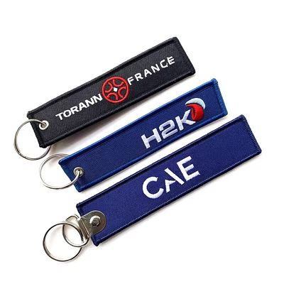 Indirizzo di fabbrica regalo promozionale personalizzato logo ricamo portachiavi