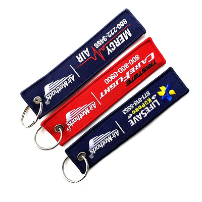 Indirizzo di fabbrica regalo promozionale personalizzato logo ricamo portachiavi