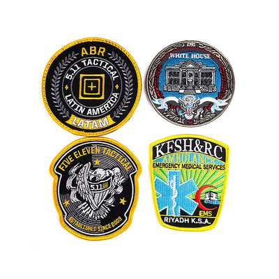 Patch di ricamo con ferro di confine incastro Patch di logo ricamato personalizzato