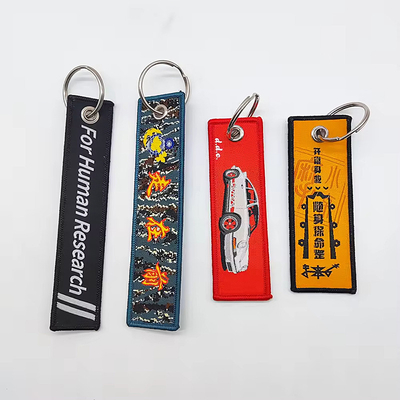Big Ring Attachment Woven Keychain Logo Design per soluzioni aziendali personalizzate