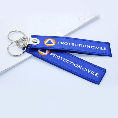 Logo personalizzato Portachiavi in tessuto ricamati Portachiavi per auto per regali personalizzati