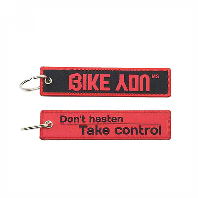 Coiuti personalizzati di carapace ricamo tessuto Jet Tag Key Holder Eagle Beak Black Wrist Strap Lanyard Keychain