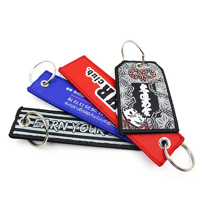 Coiuti personalizzati di carapace ricamo tessuto Jet Tag Key Holder Eagle Beak Black Wrist Strap Lanyard Keychain