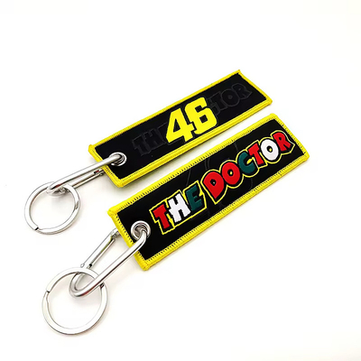 Personalized Blank Custom Logo Ricamo tessuto Portachiavi Portachiavi Key Fob Key tag Aereo Jet tag Ricamo chiavi di compagnia aerea