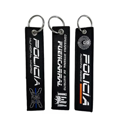 Personalized Blank Custom Logo Ricamo tessuto Portachiavi Portachiavi Key Fob Key tag Aereo Jet tag Ricamo chiavi di compagnia aerea