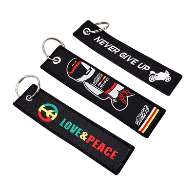 Fashion Design ricamo Patch Kevchain chiaviera di tessuto tessuto con il tuo logo