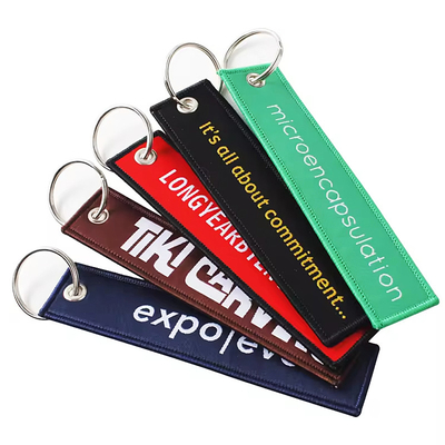 Fashion Design ricamo Patch Kevchain chiaviera di tessuto tessuto con il tuo logo
