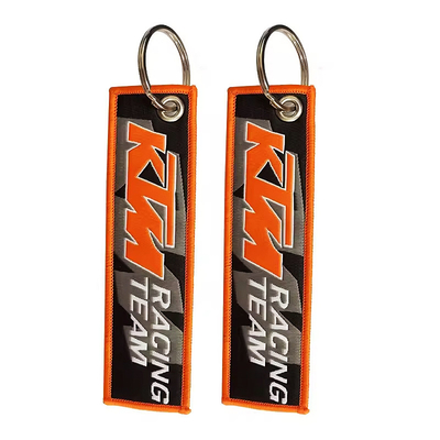 Logo personalizzato Regali promozionali Jet Tag Tessuto ricamo Portachiavi auto Portachiavi tessuti
