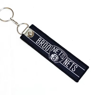 Logo personalizzato Promozione Regalo Portachiavi a doppio lato Tessuto Tissuto Ricamo Portachiavi da volo Anello