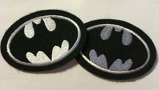 Ferro del ricamo sulla toppa 4&quot; di applique BATMAN LOGO Heat Cut Border