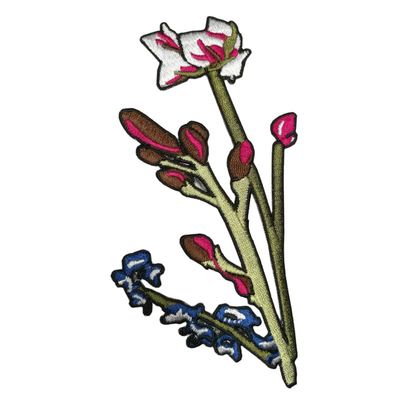 2Pcs/confine bianco Rose Iron On Embroidery Flowers Merrowed di paia per i vestiti