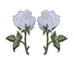 2Pcs/confine bianco Rose Iron On Embroidery Flowers Merrowed di paia per i vestiti