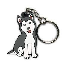 Il PMS colora la catena chiave di chiave di Ring Husky Puppy Soft del fumetto di gomma su ordinazione del PVC
