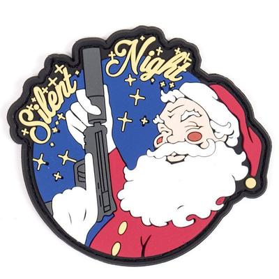 Christmas Silent Night Morale PVC Patch Armband Tactical Military Morale Badge Emblema
