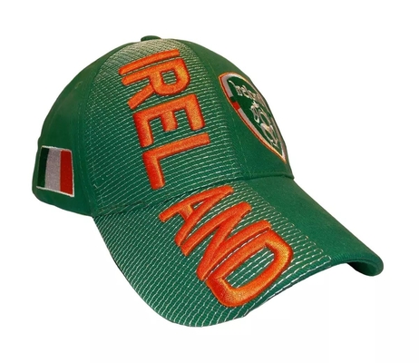 Bill3-D Cappello da baseball ricamato regolabile Cappello da baseball ricamato Messico Lettere del paese Emblema Verde con rosso