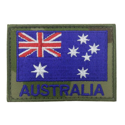 Protezione del velcro della toppa del ricamo del confine del laser Merrow del modello della bandiera dell'Australia
