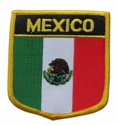 Toppa ricamata su ordinazione 12C del fondo della saia della bandiera del Messico lavabile
