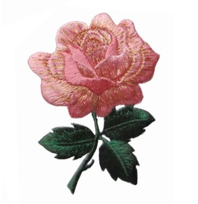 #4535 3 1/4&quot; toppa di applique di Rose Flower Embroidery Iron On di rosa