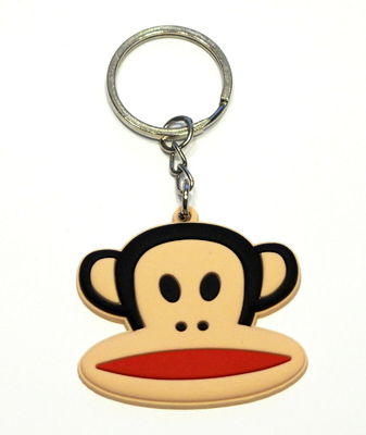 PVC di gomma a catena chiave dell'estrattore dello zip di Bagcharm dell'anello portachiavi della scimmia del personaggio dei cartoni animati
