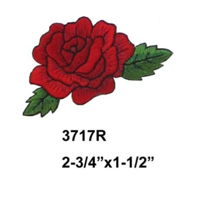 Ferro rosso del tessuto di Rose Flower Embroidery Patch Twill sulla toppa di applique