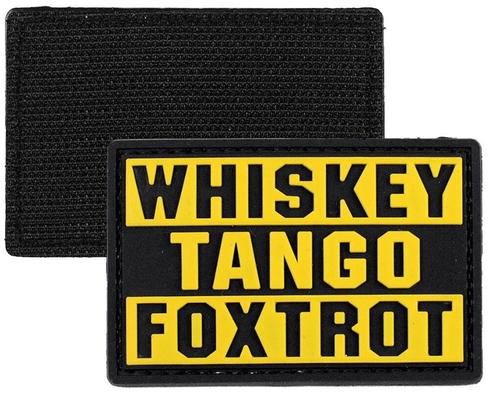 La toppa 3D militare tattico del PVC di fox-trot WTF 3D di tango del whiskey rattoppa il colore di Pantone