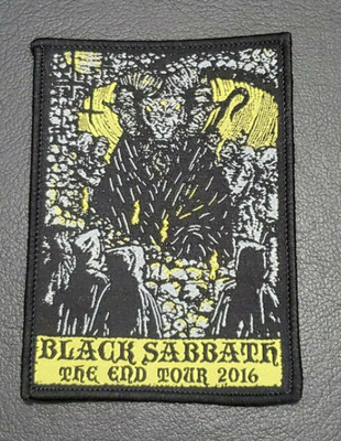 Ferro sulle toppe tessute su ordinazione Black Sabbath la toppa di giro 2016 di conclusione per la maglietta del rivestimento