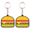 Regalo sveglio molle Mini Food Keychain di promozione 3D della catena chiave del PVC dell'hamburger 2D