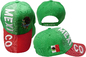 Bill3-D Cappello da baseball ricamato regolabile Cappello da baseball ricamato Messico Lettere del paese Emblema Verde con rosso
